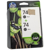 Genuine HP 74 Black OEM Cartridge 2 Pack New Sealed Original - $23.76