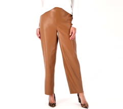 Girl With Curves Vegan Leather Crop Pants - British Tan, Regular 12 - £23.70 GBP