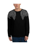 65 MCMLXV Unisex Black Angel Wings Print Sweatshirt - £52.08 GBP