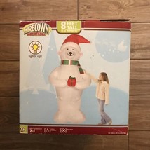 Gemmy 8 Ft Christmas Polar Bear Airblown Inflatable Led Yard Decor Lights Up - £79.92 GBP