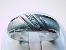Genuine DIAMONDS in STERLING RING Band - Size 10 3/4 - £123.45 GBP