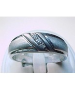 Genuine DIAMONDS in STERLING RING Band - Size 10 3/4 - £122.58 GBP
