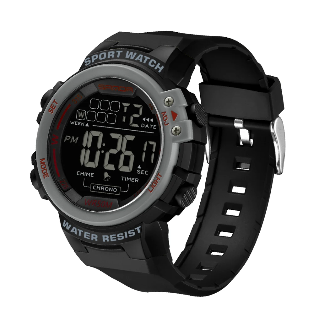 SANDA 2024  Men&#39;s  Outdoor   Digital Watch 50M Waterproof Wristwatch for Men Clo - £49.12 GBP