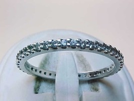 ETERNITY BAND RING in Sterling Silver with Russian-cut Cubic Zirconia - ... - $65.00