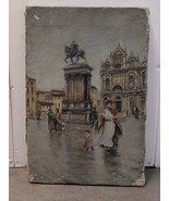 19th C painting of Venezia Monumento a Colleoni  - $36,113.03 MXN