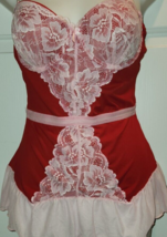 Sophie B Lingerie Red &amp; Pink Sexy Corset Style Nightgown~Built In Bra Si... - £7.73 GBP