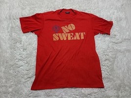 Sneakers NO SWEAT Official Work Out L T-Shirt Single-Stitch VTG RZI Made... - £7.20 GBP