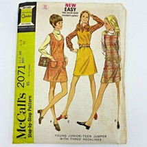 Vintage 1960s Sewing Pattern McCalls 2071 Jumper Dress Teen size 5 6 Bust 28 PT2 - £8.56 GBP