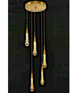 Waluin 5 Lights Raindrop Crystal Chandelier Pendant Light Living Room Kitchen - €210,97 EUR