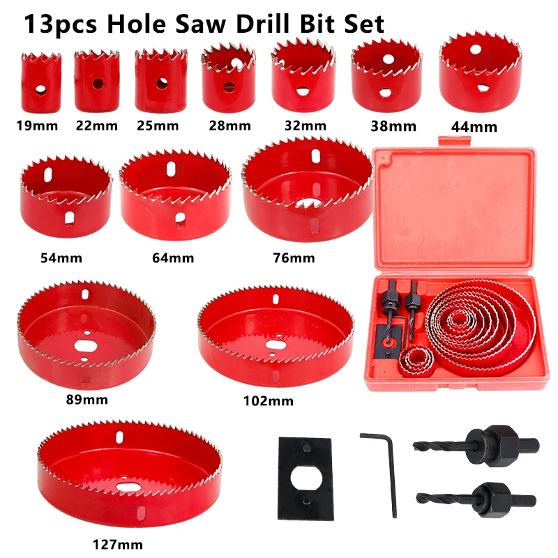 Hampton Hole Saw Drill Bit Set 19-127mm   Cutting Tools Kit With Box Cor... - $278.73