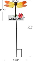 Dragonfly Garden Stakes Decorative Metal Welcome Spring Yard Decor Outdoor SIGN - £16.99 GBP