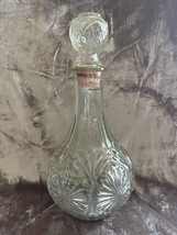 Vintage Clear Glass Liquor Wine Decanter (empty) Cork Stopper NICE SEE PICTURES - £13.73 GBP