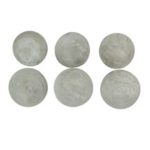 Scratch &amp; Dent Weathered Gray Washed Wood Decor Balls Set of 6 - £23.72 GBP
