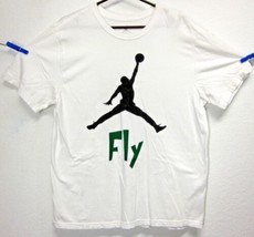 Nike Air Jordan &quot;Fly&quot; Men&#39;s (Xl) White Vintage GRAPHIC-TEE Jumpman Authentic - £17.14 GBP