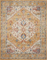 HomeRoots 385566 7 x 10 ft. Ivory &amp; Yellow Center Medallion Area Rug - £185.51 GBP
