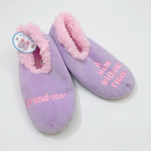 Snoozies Women&#39;s Pale Lavender Grandma A Mom Without Rules Slippers  Med 7/8 - £10.27 GBP