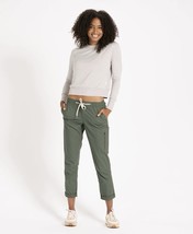 Vuori Ripstop Pants Women SMALL Green Climb Hike Stretch Drawstring Zip ... - $29.99