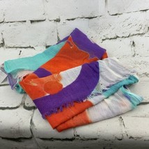 Hazel &amp; Friends Scarf Rectangular Bright Colors Purple Orange Green 80” ... - £7.69 GBP