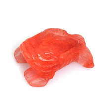 Natural Orange Jade Gemstone Sculpted Fish Statue for Prosperity and Wealth - £16.49 GBP