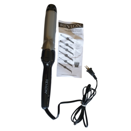 Revlon Heat Curling Iron Black &amp; Gray 1-1/2&quot; Ceramic Barrel Dual Voltage... - $11.30