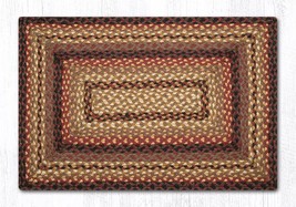 Earth Rugs RC-371 Black Cherry Chocolate Cream Oblong Braided Rug 20&quot; x 30&quot; - £38.83 GBP