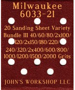 Milwaukee 6033-21 - 17 Different Grits - 20 Sheet Variety Bundle III - £15.79 GBP