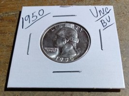 1950 Washington Quarter BU Uncirculated Mint State 90% Silver 25c US Coin - £14.43 GBP