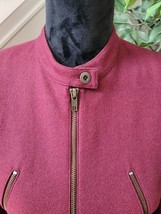 Harve Benard Women&#39;s Maroon Wool Long Sleeve Full Zip Front Casual Jacket 10 - £35.18 GBP