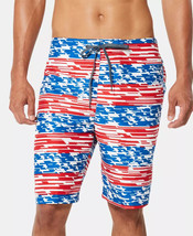 Speedo Men&#39;s American Flag Stripe TurboDri 9&quot; E-Board Swim Trunks Multi-2XL - £17.73 GBP