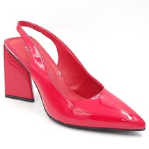 Bar III Women Slingback Pointed Toe Heels Arrica Size US 7.5M Red Faux Patent - £32.44 GBP