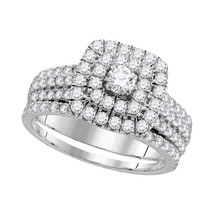 14k White Gold Round Diamond Bridal Wedding Engagement Ring Band Set 1-3/4 Ctw - £1,758.58 GBP