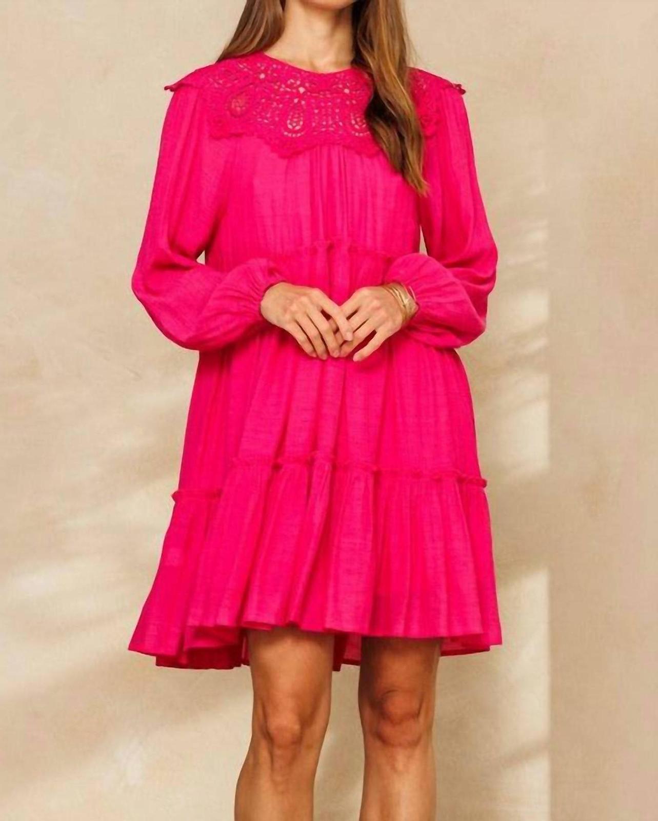 Oddi lacey tiered dress Pink - £28.58 GBP