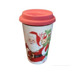 Fitz and Floyd Christmas Travel Mug Cup Letters to Santa Ceramic - $6.90