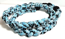 3 Rope Tornado Braided Boys Youth Baseball Necklace 18&quot; 20&quot; Sky Light Blue Camo - £7.98 GBP
