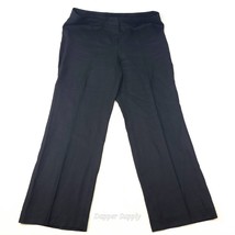 Jones New York 14P Black Linen Pants Flat Front Straight Leg Lightweight - $17.81