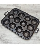 Cast Iron Turks Head Handled Muffin Pan Antique Heavy 12 Slot Unmarked G... - $3,023.77 MXN