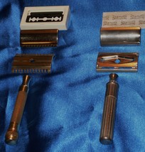 20s GOLD Gillette Open Comb Tooth +Gillette c 1932 Chrome Big Boy Safety Razors  - £56.08 GBP