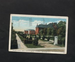 Vintage Postcard Linen 1920s College Avenue NC College for Girls Greensboro - $5.99