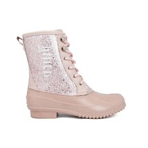 Juicy Couture Women 7 M Blush Pink Glitter Lace Up Water Resistant Boots... - $558.61 MXN