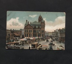 Vintage Postcard 1907 1900s The Market Place Hamilton Canada Horses Carr... - $6.99