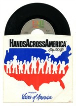 VINTAGE May 25 1986 Hands Across America 45 RPM Vinyl  - £15.81 GBP