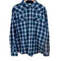 Cody James Western Apparel Shirt Pearl Snap Button Up Long Sleeve Plaid Mens XL - £14.23 GBP