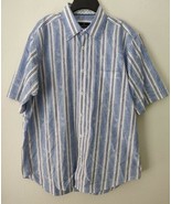 Bugatchi Mens Button Down Shirt Long Sleeve White/Blue Stripe Sz L - $26.65 CAD