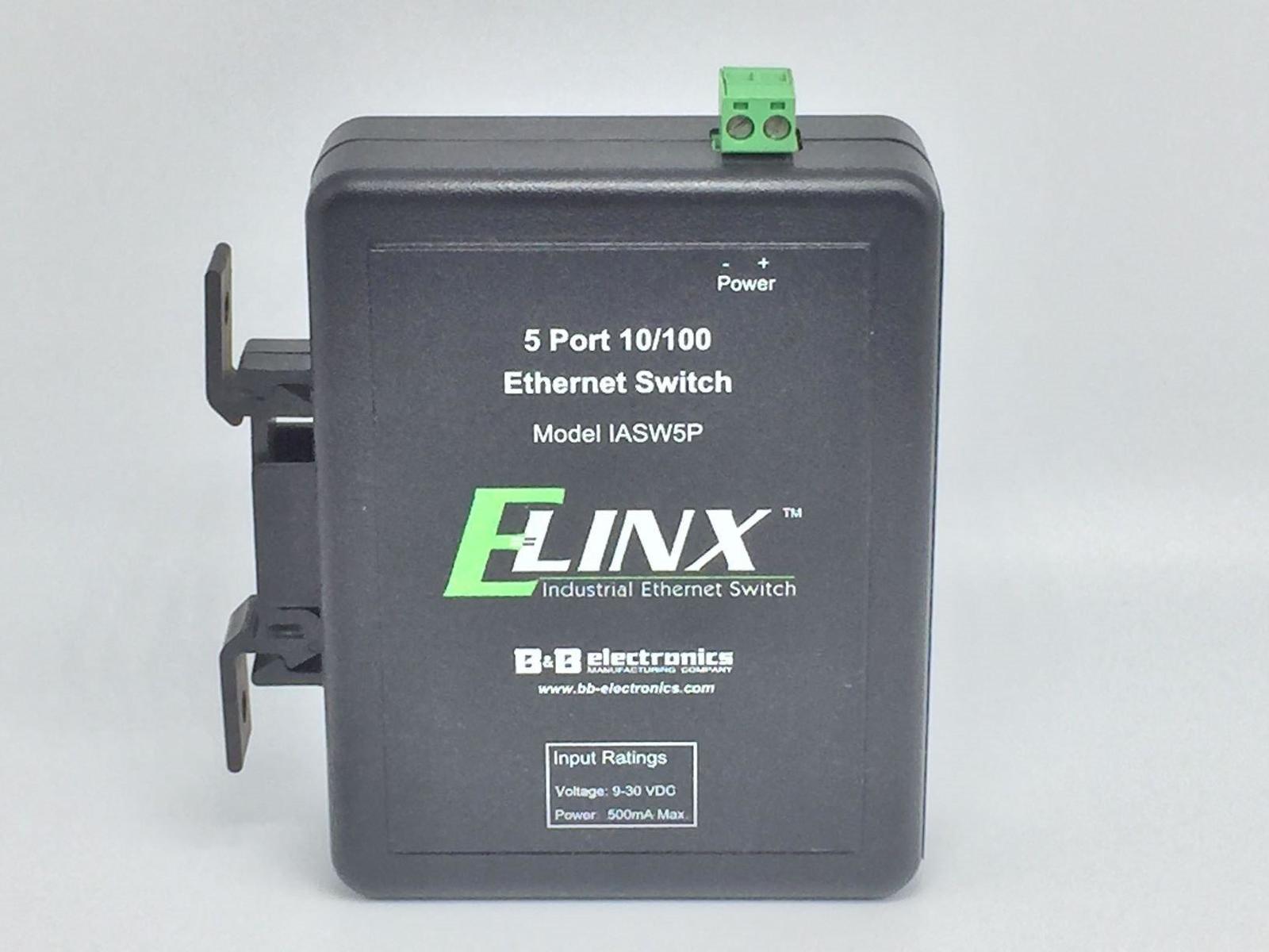 B&amp;B Electronics 70114042 E-Link 5-Port Ethernet Switch 9-30VDC Model IAS... - $21.12