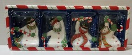 Susan Winget Snowy Night Snowman Divided Serving Appetizer Tray Painted ... - $37.06