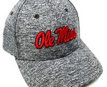 Storm Ole Miss Rebels Logo Grey Curved Bill Adjustable Snapback Hat - £17.78 GBP