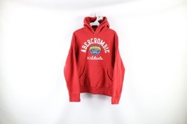 Vintage Abercrombie &amp; Fitch Womens XL Thrashed Spell Out Heavyweight Hoodie Red - £43.35 GBP