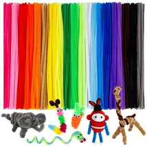 200 Pcs Pipe Cleaners Craft Supplies Multi-Color Chenille Stems For Art ... - £11.79 GBP