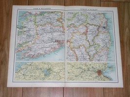 1903 Original Antique Map Of Ireland Dublin Wicklow Cork Killarney - £15.49 GBP