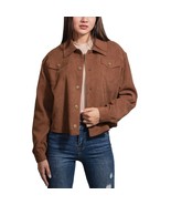 Wrangler Women&#39;s Size XXL Brown Corduroy Cropped Shirt Jacket NWT - £18.48 GBP